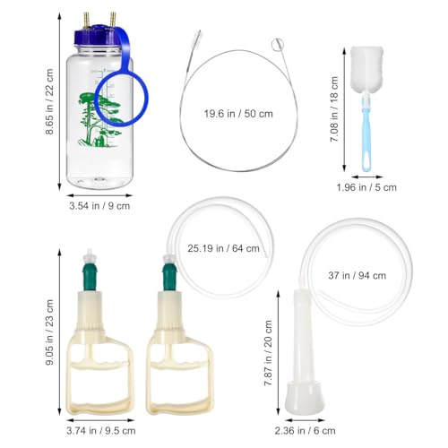 Abaodam Cow Milking Machine Portable Manual Milker Hand Pump for Cattle Sheep and Goats Food Grade Teat Cup Kit with 1000Ml Bottle for Farm and Dairy Use