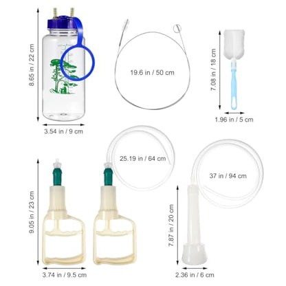 Abaodam Cow Milking Machine Portable Manual Milker Hand Pump for Cattle Sheep and Goats Food Grade Teat Cup Kit with 1000Ml Bottle for Farm and Dairy Use