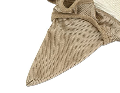 ECP Equine Comfort Products Horse Fly Mask with Ears, UV Protection, Bug Shield, Adjustable Strap, Breathable Micro Mesh, Reinforced Eye Darts, Lightweight Fit, Beige - color: Beige