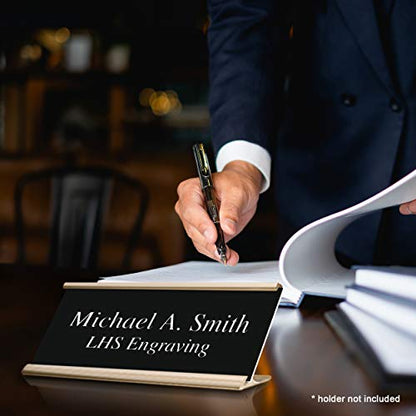 Custom Engraved Office Door Name Plate & Desk Signs, Black, 2x4 - color: B2 - Black & White Lettering, size: 2in x 4in (5.1cm x 10.1cm)