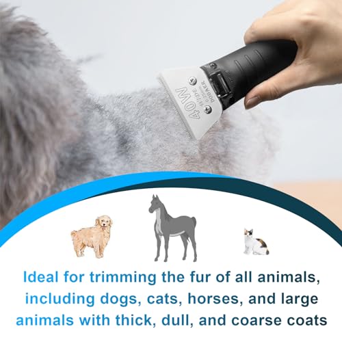 40W Dog Grooming Wide Blade,Detachable Pet Dog Grooming Blades,Compatible with Andis,Oster A5,Wahl km10 Clippers.Cutting Length1/100"(0.25mm) - color: 40W