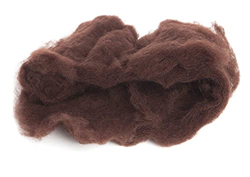 Maori Wool Carded Batting for Needle Felting, 3.5 oz, Chocolate Brown - color: Chocolate