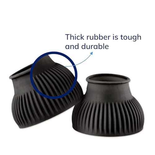 SmartEquine Horse Bell Boots, Pair (2), Medium (M), Black - size: Medium