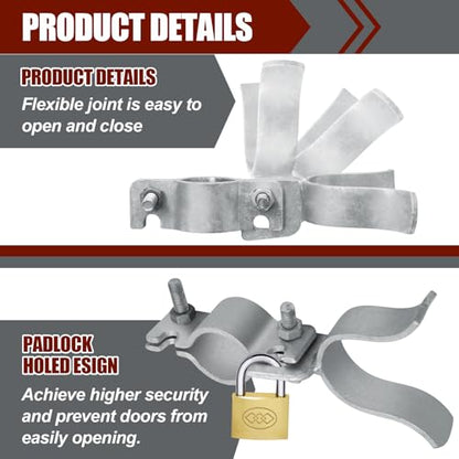 1-3/8" x 1-5/8" Chain Link Gate Latch, Silver - size: 1-3/8" x 1-5/8"