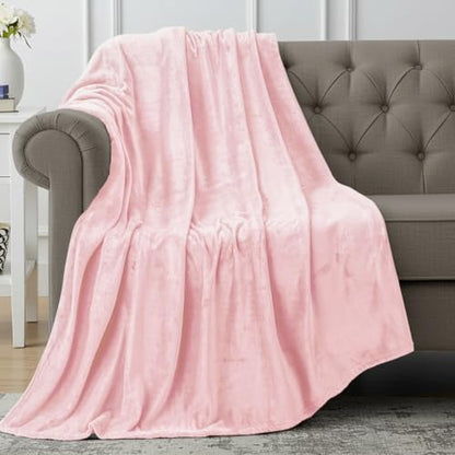 Utopia Bedding Ultra Soft Fleece Bed Blanket Throw Size Pink (50x60 Inches) - color: Pink, size: Throw (50x60 Inch)