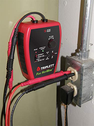 Triplett 3388 Fox & Hound HotWire Live Wire Tone and Probe Wire Tracing Kit with Adjustable Sensitivity - Traces Wires from 0 ~ 250 VAC and up to 1000 ft,Black