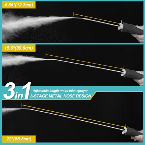 Sbestily Diatomaceous Earth Bulb Duster Powder Applicator, with Long Tubes | Extension Nozzle from 5'' to 22", Garden & Indoor, Large Wasp Insect Treatment Spreader / Puffer/ Spray Bottle