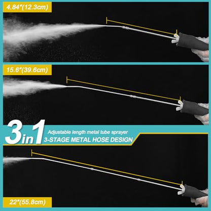 Sbestily Diatomaceous Earth Bulb Duster Powder Applicator, with Long Tubes | Extension Nozzle from 5'' to 22", Garden & Indoor, Large Wasp Insect Treatment Spreader / Puffer/ Spray Bottle