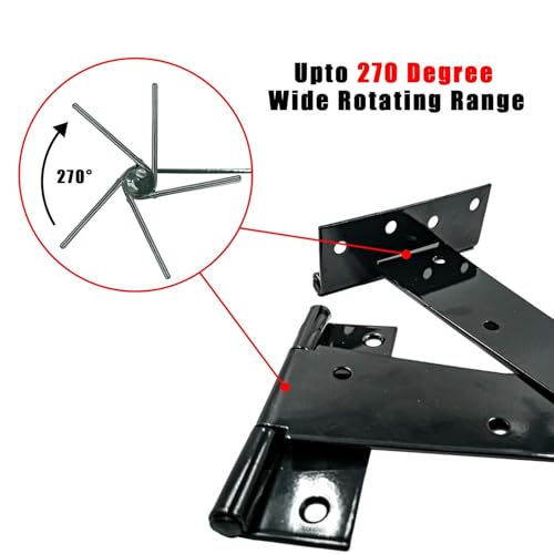 T-Strap Shed Hinge Gate Strap Heavy Duty Hinge Door Barn Gates Hinges(6, 8 inch) - size: 8 Inch