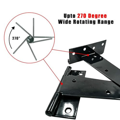 T-Strap Shed Hinge Gate Strap Heavy Duty Hinge Door Barn Gates Hinges(6, 8 inch) - size: 8 Inch
