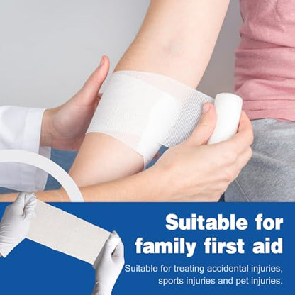 AZEN 96 Pack Gauze Rolls Bandages, 4 in x 4.1 Yards, Premium Medical Supplies & First Aid Supplies, Bandage Wrap Vet Wrap, Mummy Wraps - color: 96p, size: 4IN