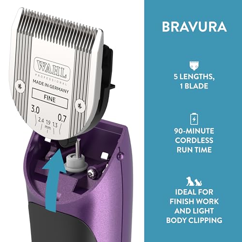 Wahl Professional Animal Bravura Lithium Ion Clipper, 41870-0423, Purple - color: Purple