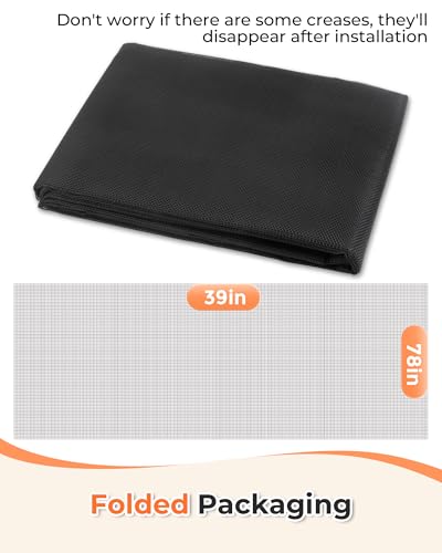 Gecork Window Screen Mesh for Doors & Windows, 39 in x 78 in, Fiberglass - size: 39in x 78in