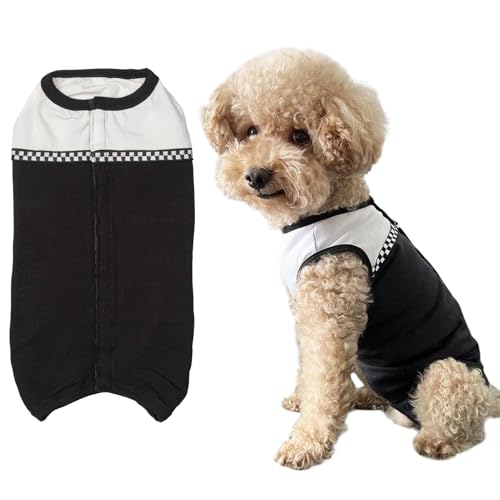 Dog Surgical Suit - Recovery Onesie for Dogs After Surgery, Spayed Female/Male Puppy, Breathable Anti-Lick Clothes, Alternative to Cone(Black and White-xs) - color: black and white, size: X-Small