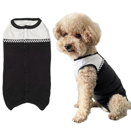 Dog Surgical Suit - Recovery Onesie for Dogs After Surgery, Spayed Female/Male Puppy, Breathable Anti-Lick Clothes, Alternative to Cone(Black and White-xs) - color: black and white, size: X-Small