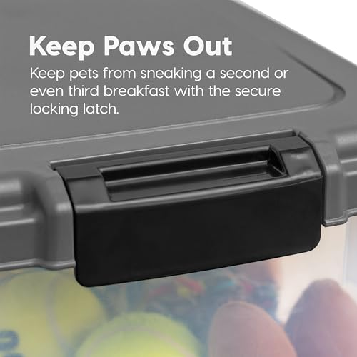 IRIS USA Dog Food Storage Container, Up to 30+11 lbs, Dark Gray - color: Dark Gray