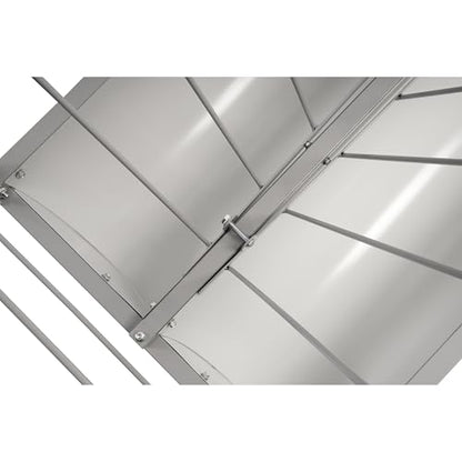 HECASA Livestock 2-in-1 Hay & Grain Feeder Storage and Dispensing Feed Pan | 55 Gallon Capacity Livestock Hay Feeders for Goats, Sheep, Horses Steel Powder Coated Silvery - size: Silvery