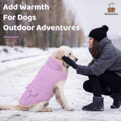 Queenmore XS Warm Dog Coat Winter Thick Quilting Cold Weather Puffer Vest - color: Lilac, size: X-Small