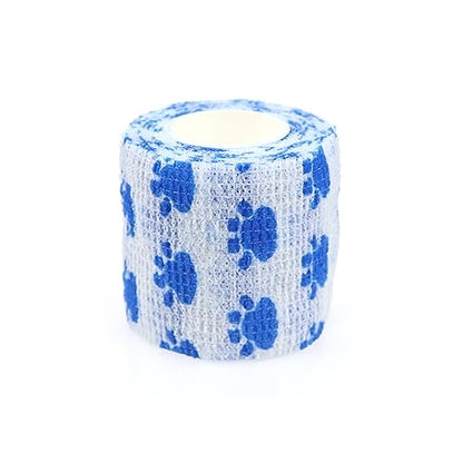 Self Adhesive Bandage Wrap Animal Cohesive Bandage Self Adherent Wrap First Aid Tape for Dogs Cats Horses Birds & Wrist Healing Ankle Sprain - color: 2 Inch Gourd Footprints 6 Rolls