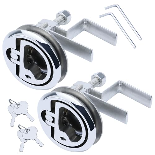 Boat Cam Latch Stainless Steel 316 Marine Hatch Cam Latch Style, Flush Pull Mount Includes Installation Screws Marine Hatch Deck Hardware Ideal for Ships, Yachts, RVs 1 Pcs/2Pcs/Lock/Non-Lock - size: 2Pcs,Lock