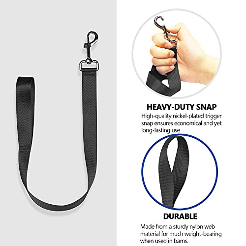 Harrison Howard 4PCS 22” Easily Packed Sturdy Nylon Bucket Straps for Hay Nets and Water Feeder Buckets-Black - color: 4PCS Black