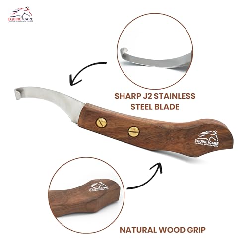 Equine Care Right-Handed Farrier Hoof Knife, Sheesham Wood Handle - style: Right Handed