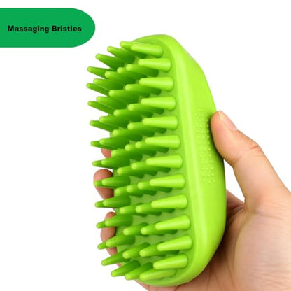 Rubber Curry Brush for Short Haired Dogs, Gentle Curry Comb - color: Olive