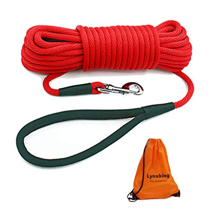 Check Cord Dog Leash Long Lead Obedience Recall Training Tracking Line 30ft - color: Red