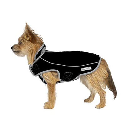 Jacket for All Dogs, Fleece-Lined, Waterproof Doggie Vest, Reflective Pet Parka (2200) (XX-Small, Black) - color: Black, size: XX-Small