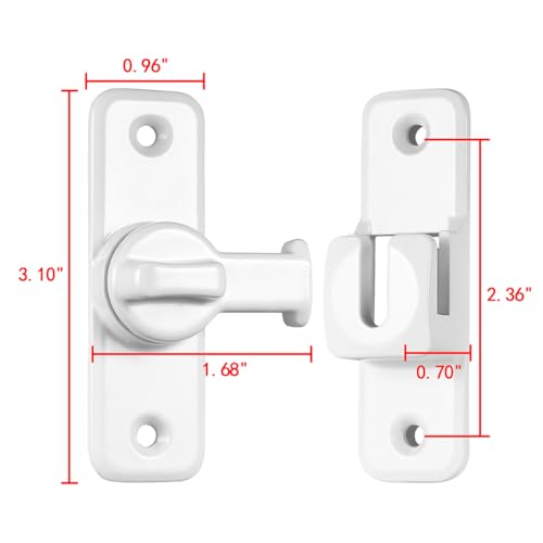 White 90/180 Degree Flip Latch,Zinc Alloy Barn Door Latch - color: White
