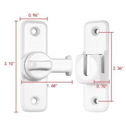 White 90/180 Degree Flip Latch,Zinc Alloy Barn Door Latch - color: White