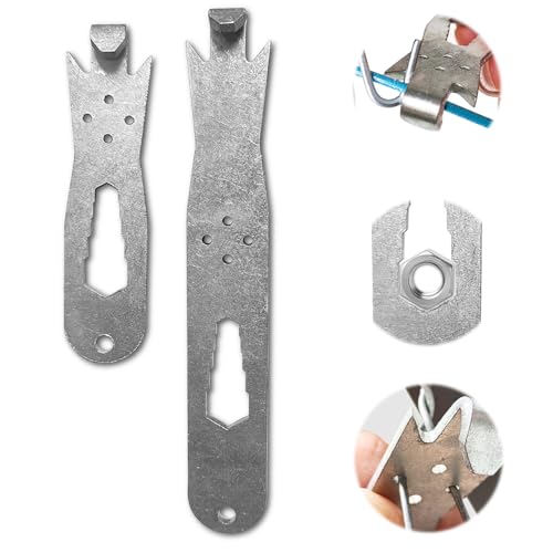 QMARK Fence Wire Twister Tool Set, Stainless Steel, 3.8 and 6.0 Inch, 2 Pcs | T-Post Clip Tool