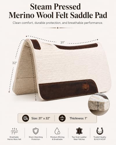 BLACK HOOF Steam Pressed Merino Wool Felt Contoured Pad - size: 1 inch