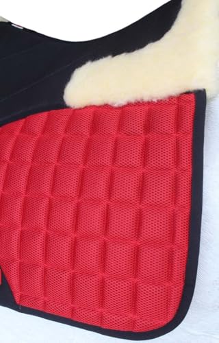 CHALLENGER Horse English Quilted Dressage Square Contoured Lightweight Trail Saddle Pad 72TS30 - color: Red, size: 25" Spine x 22" Drop