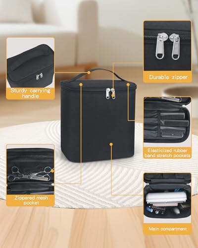 Meiiy Pet Grooming Bag, Dog Cat Grooming Supplies Organizer Bag Pet Hair Removal Trimming Cleaning Tool Kit Storage Bag (Black)