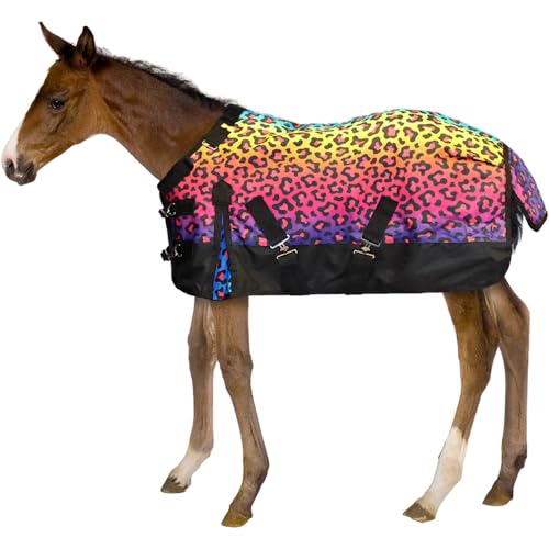 Neon Leopard 1200 Denier Heavyweight Waterproof Turnout Blanket - size: 42 - 46