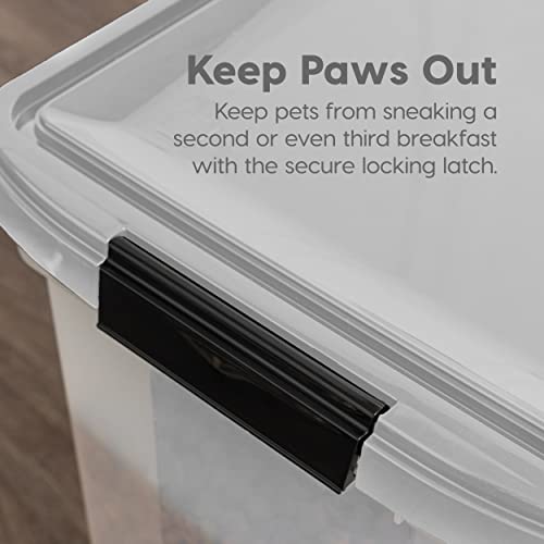 IRIS USA Dog Food Storage Container, Up to 50 lbs, Clear/Gray, Made in USA - color: Gray, size: 50 lbs