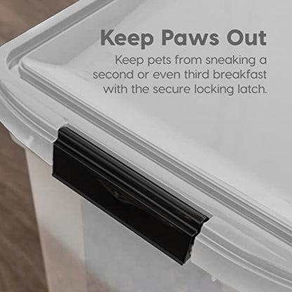 IRIS USA Dog Food Storage Container, Up to 50 lbs, Clear/Gray, Made in USA - color: Gray, size: 50 lbs