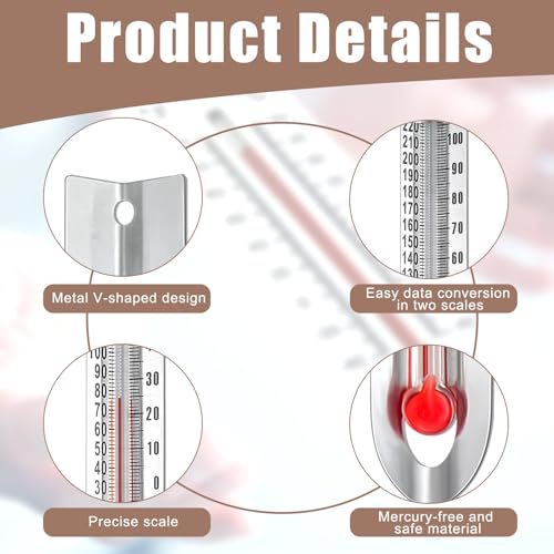 Tellegloww 24 Pcs V Shaped, Dual Scale Science Thermometers