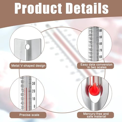 Tellegloww 24 Pcs V Shaped, Dual Scale Science Thermometers