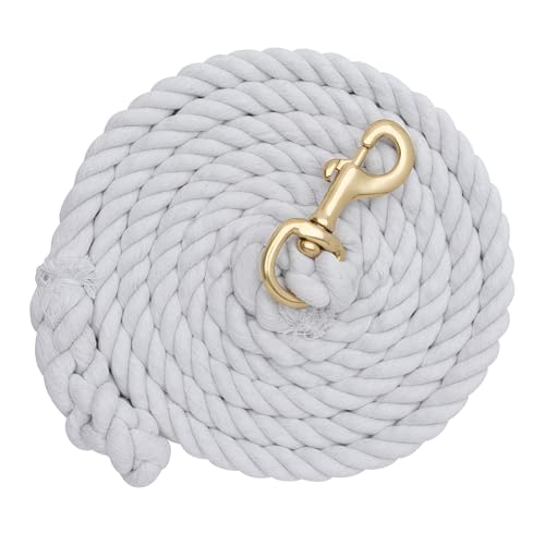 Weaver Leather White Cotton Lead Rope with Solid Brass 225 Snap, White