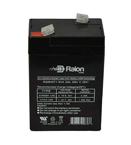 Raion Power 6V 4.5Ah Compatible Replacement Rechargeable AGM Battery for Gallagher S16 Solar Fence Energizer