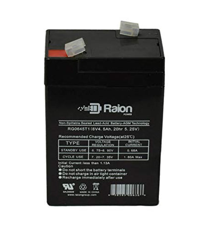 Raion Power 6V 4.5Ah Compatible Replacement Rechargeable AGM Battery for Gallagher S16 Solar Fence Energizer