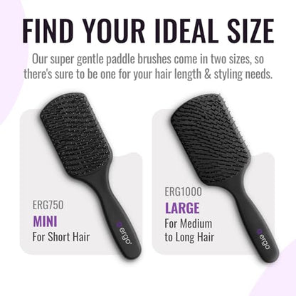 ERGO Super Gentle Large Paddle Brush for Blow Drying - Hair Brushes for Women with Thick or Thin Hair - Dual Hairbrush for Women - Detangler Hair Brush - Gently Detangles Curly or Wet Hair - ERG1000 - style: ERG1000 (Large Paddle)