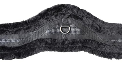 T TEKE Anatomic Luxury Plush Fleece Horse Girth - Contoured Pressure Relief English Girth with Dual-Side Heavy-Duty Elastic, Ultra-Soft Fleece Lining, Stainless Steel Solid-Roller Buckles & D-Ring - color: Black, size: 42"