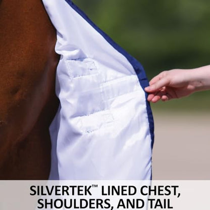 Schneiders Soft Interlock Mesh II Horse Fly Sheets | Superior UV & Insect Protection | Versatile Euro Fit Option | Reflective Safety Design - color: White, style: Horse High Neck Euro Surcingle
