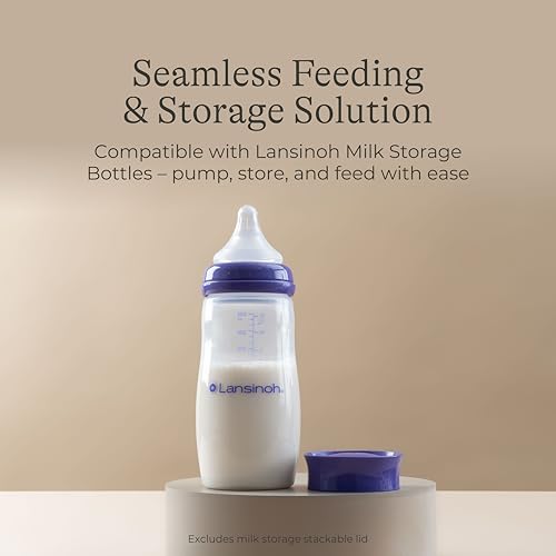 Lansinoh Anti-Colic Baby Bottles, 11 Ounces, 4 Count - style: 11 Ounce, Fast Flow, 4 Count