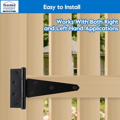 HOME MASTER HARDWARE 6" Heavy Duty Gate Hinges, 6 Pack T Strap Hinges - size: 6 in-6 Pack