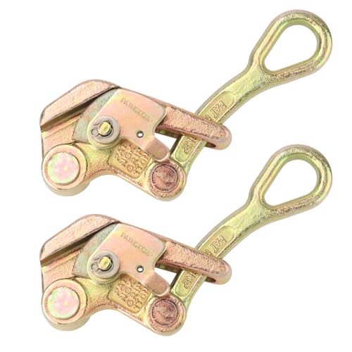 2 Pack 1T Cable Grip, 2204 lbs Wire Gripper, Wire Rope Tightener, Cable Pulling Tool, Carbon Steel Wire Stretcher with Swing Latch, Steel Cable Puller Tool for Wire Rope, Electricity, Industry - size: 2 Pack 1T Cable Grip
