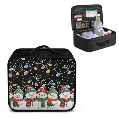 Christmas Light First Aid Bag Empty Snowman 1st Aid Bag Medical Travel Case First Responder Emergency Medicine Bags for Home Office Outdoors - color: Christmas Light Snowman